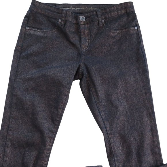 Jeans by Buffalo 'Vegas' Skinny Jeans Small 29/8 Black Gold Metallic Mid Rise - Picture 2 of 11